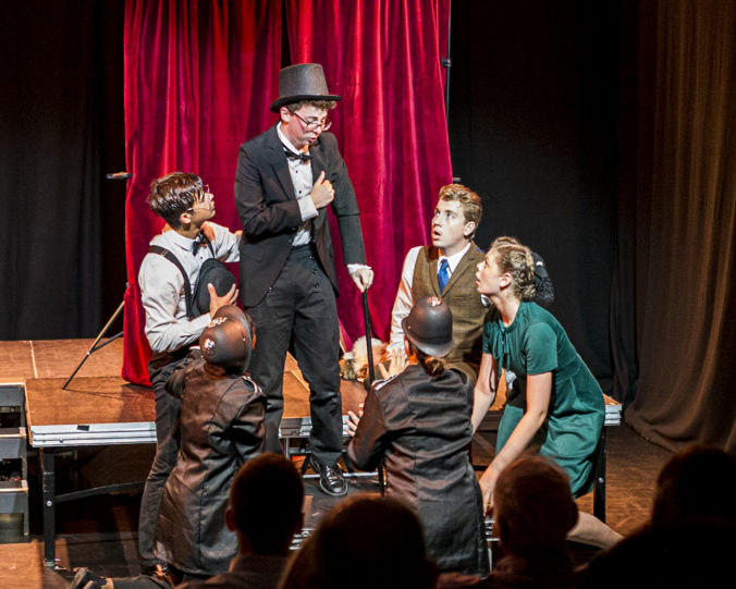 Theatre students performing